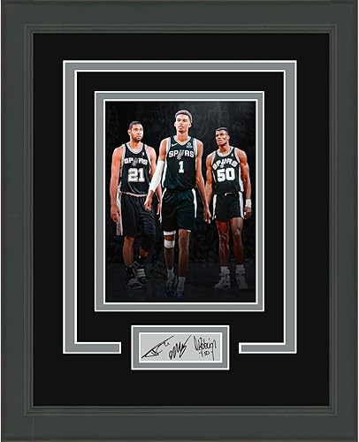 Marco Victor Wembanyama Tim Duncan & David Robinson facsímil grabado con láser Signature Auto San Antonio Spurs 11x14 Baloncesto Foto
