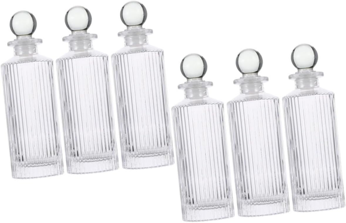 OUNONA 12pcs Refillable Essential Oil Diffuser Bottles Ribbed Aroma Containers for Aromatherapy Scented Oils and Fragrance for Home and Office Use