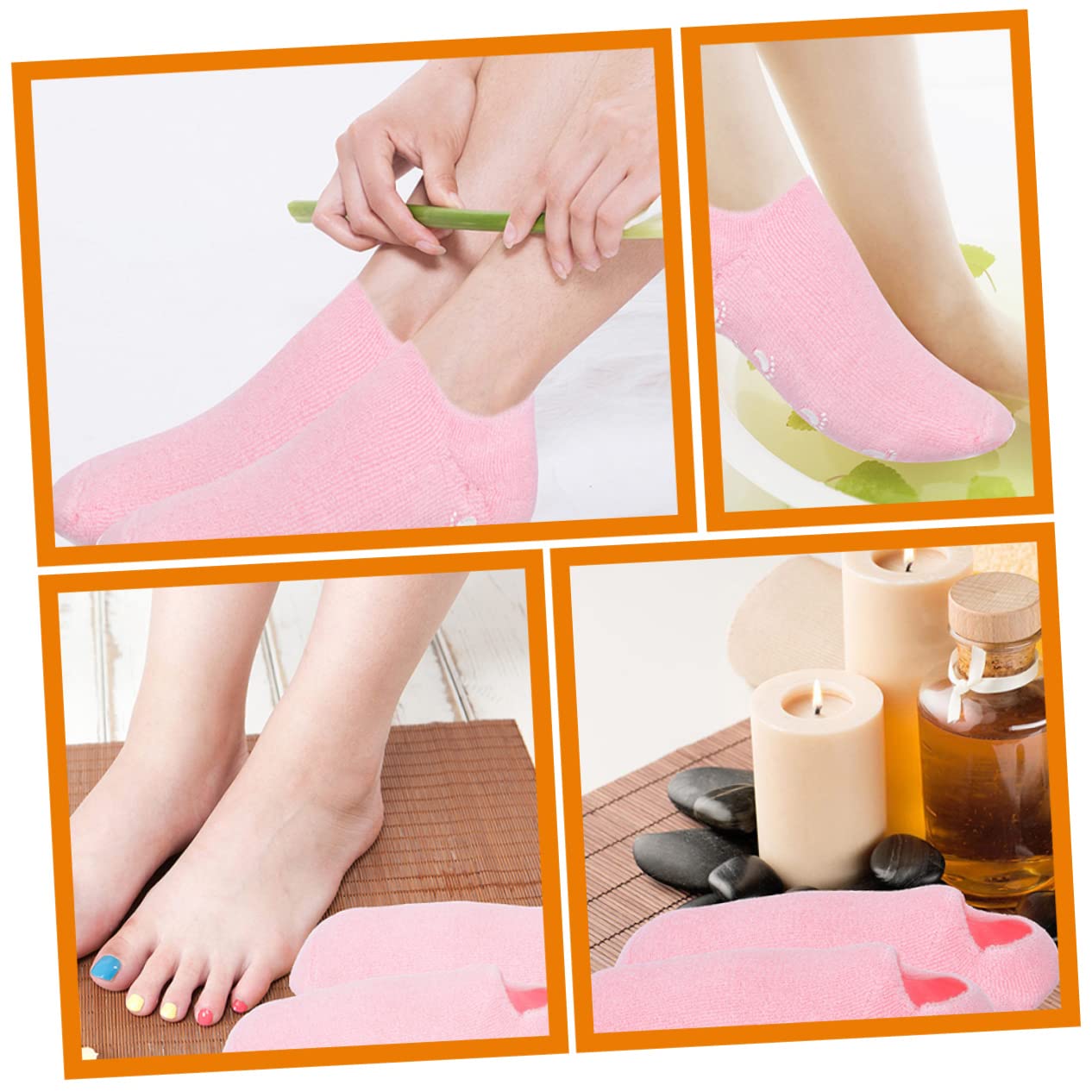 Calze Idratanti per Piedi Spa 3 Paia in Cotone Gel | Fibra Elastica, Effetto Lenitivo e Protettivo, Leggere da Portare, Uso Quotidiano e Lavori Domestici