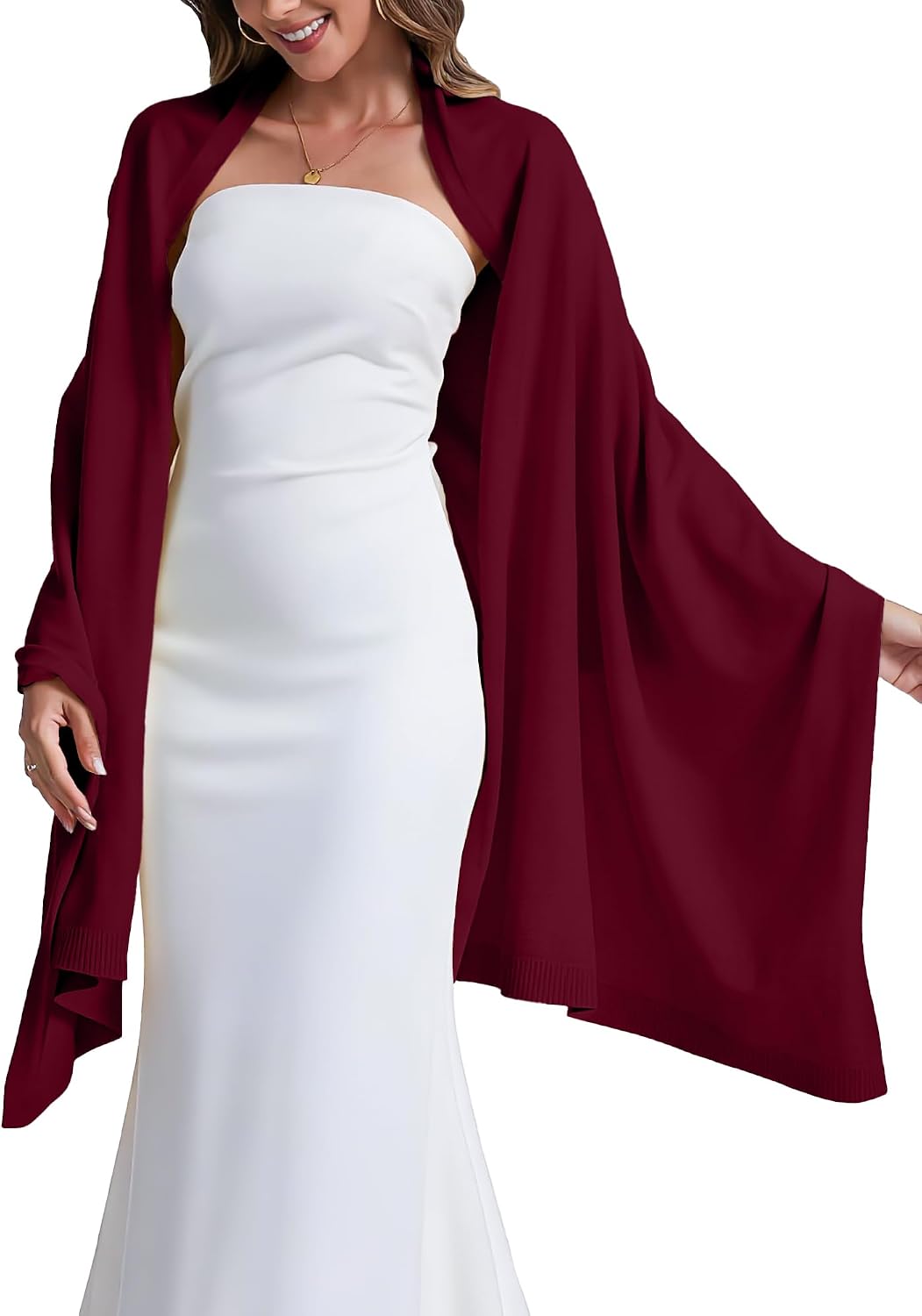 Women's Pashmina Shawl Wrap Large Soft Knit Shoulder Cover For Evening Dresses Wedding Bridal Gala Travel Winter Wrap