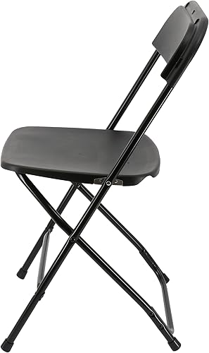 Miniatura 6 de Elama 4 sillas plegables de plástico, paquete de 4 unidades, marco de plástico ligero, fácil de plegar y apilar, para oficina, cocina, comedor,