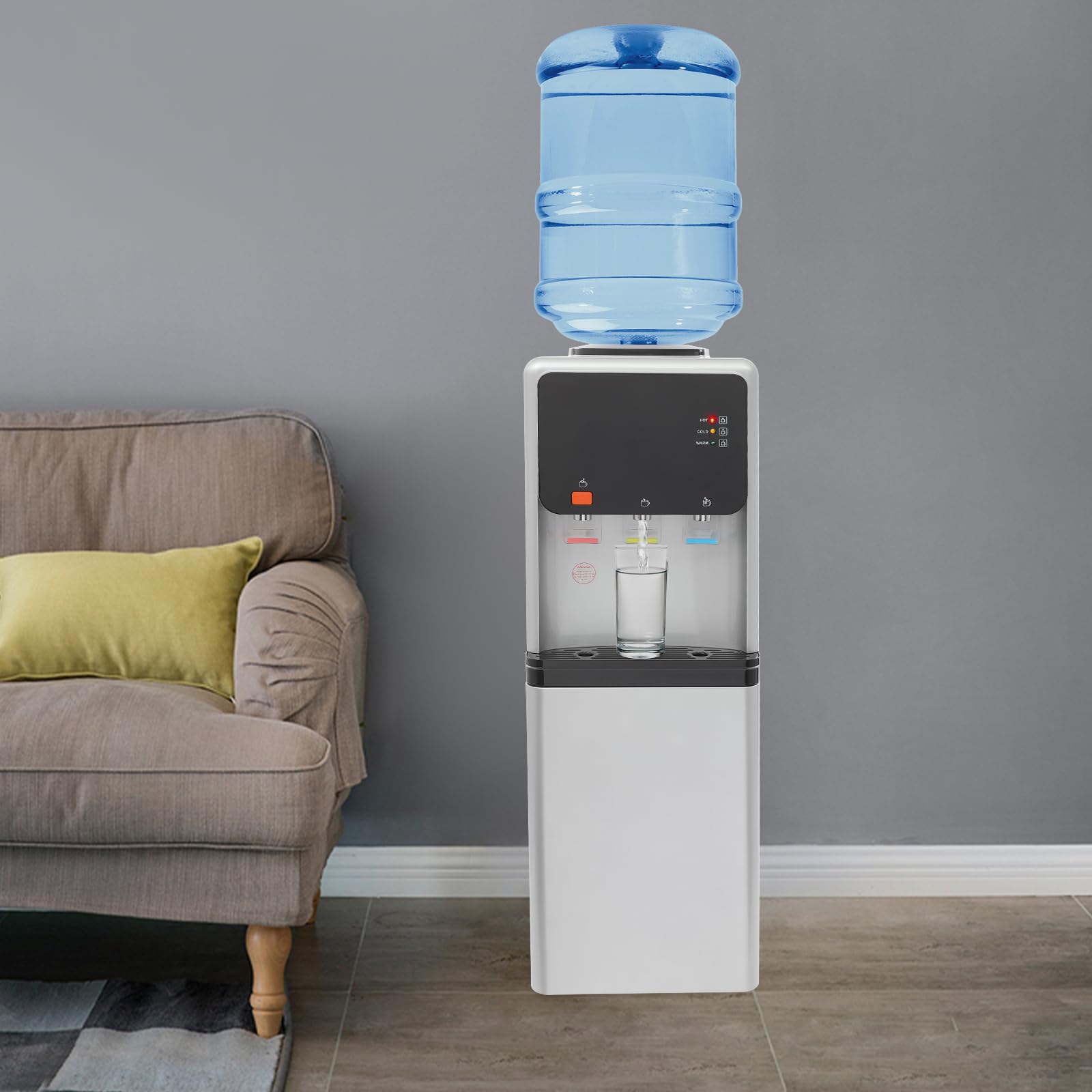 Wasserspender Trinkwasserspender Heißwasser Kaltwasser Spender Freistehend Elektrisch Schnellheizung für Zuhause Büro Schule 5L Heißwasser 2L Kaltwasser 500W Heizleistung