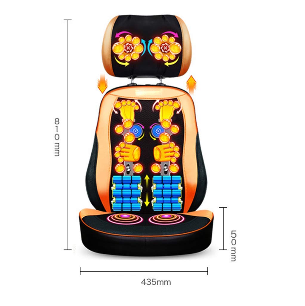 MU Cojín de Silla de Masaje de Vibración de Cuerpo Completo de Lujo de 9D, Shiatsu Masajeador Trasero de Cuello con Calor, Amasado Rolling Massage Asiento Cojín, 20 Bolas de Masaje, para Hombreras Ca