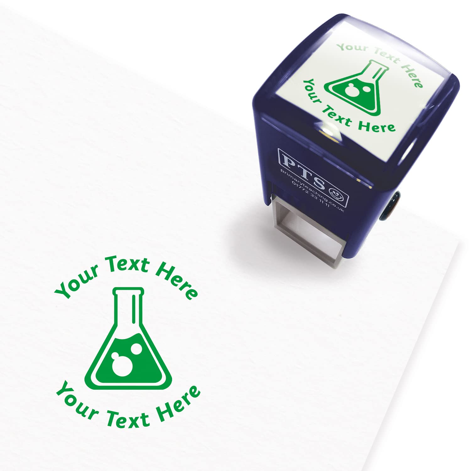 Primary Teaching Services Ltd Green Personalised Science School Teachers Reward Feedback Marking Stamper Stamp 25Mm Primary Teaching Services (Green)