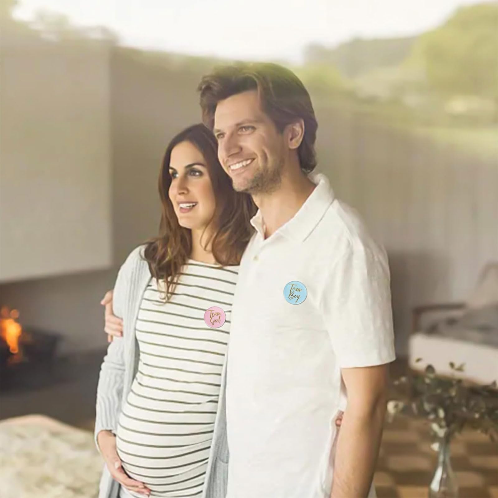 Spille Gender Reveal Party Pulsanti Rivelazione Genere Bottoni Baby Shower 24 Pezzi