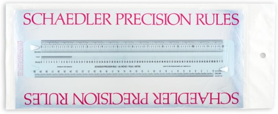 Schaedler Precision Ruler - 12 Inch Single A (Inch/Metric/Pica) - Schaedler Precision Ruler - 12 Inch Single A (Inch/Metric/Pica)