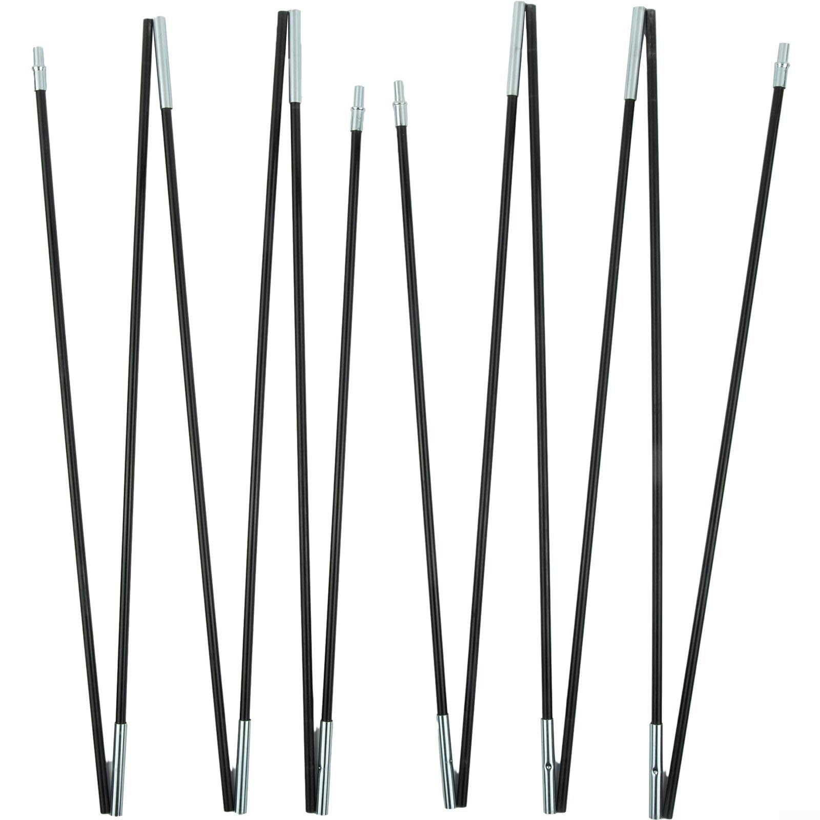 Fiberglas-Camping-Zeltstangen, 5,5 m, zusammenklappbare Stützstangen mit elastischer Schnur, leichtes Vorzelt-Rahmen-Set für 1–8 Personen,