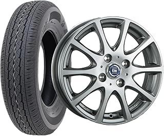 (タイヤ)ブリヂストン K370 145/80R12 80/78N(6PR相当) (ホイール)TIRADO ETA ティラード イータ 12×4.0 PCD100/4H +42 JWL-T カラー ハイライトシルバー 軽トラック・バン 12インチ サマータイヤホイールセット 4本