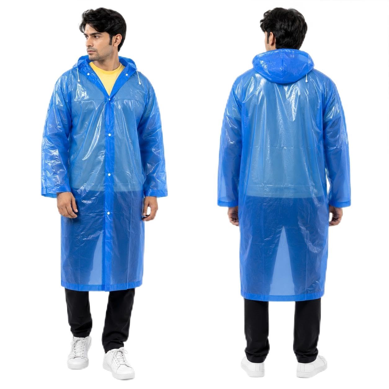 Wan Yu Shun Waterproof Rain Poncho | Reusable Hooded Unisex Raincoat-image-38