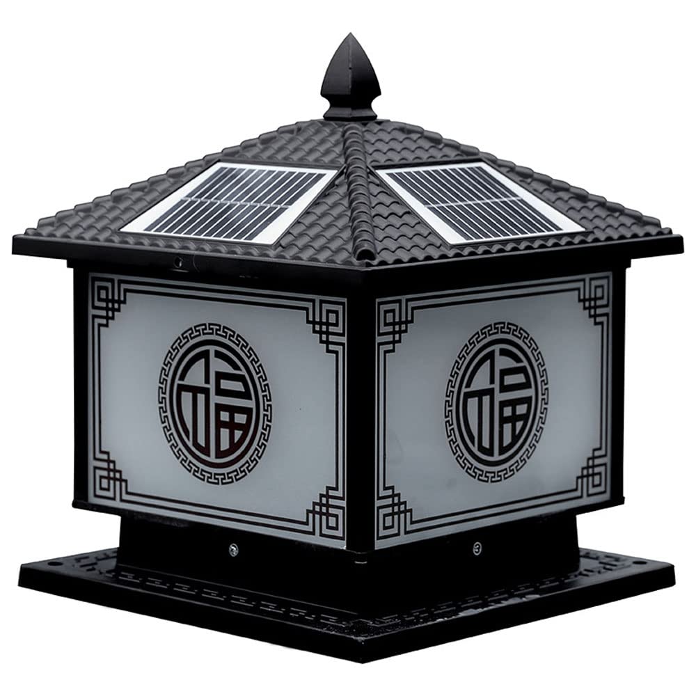 Lampa słupa słonecznego kwadratowa aluminiowa lampa ogrodzeniowa do bramy na zewnątrz ogród willa dziedziniec lampa filarowa retro odlewana ciśnieniowo lampa kolumnowa na taras ganek