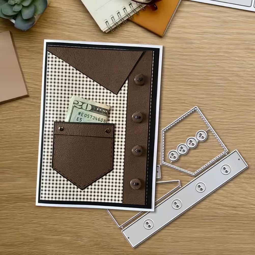 Cutting Dies Metal Stencils Scrapbooking Tools DIY Embossing Template for Paper Card Making Album Arts Crafts Supplies (T-Shirt Pocket-13x7.4cm) image 2