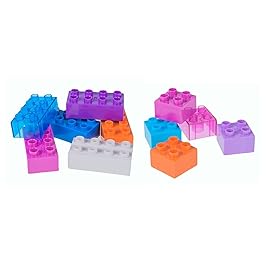 Strictly Briks Building Toy Big Blocks - Compatible with Lego Duplo Set for Toddlers & Kids Creative Play & Learning, 108 Set/Solid & Clear Rainbow