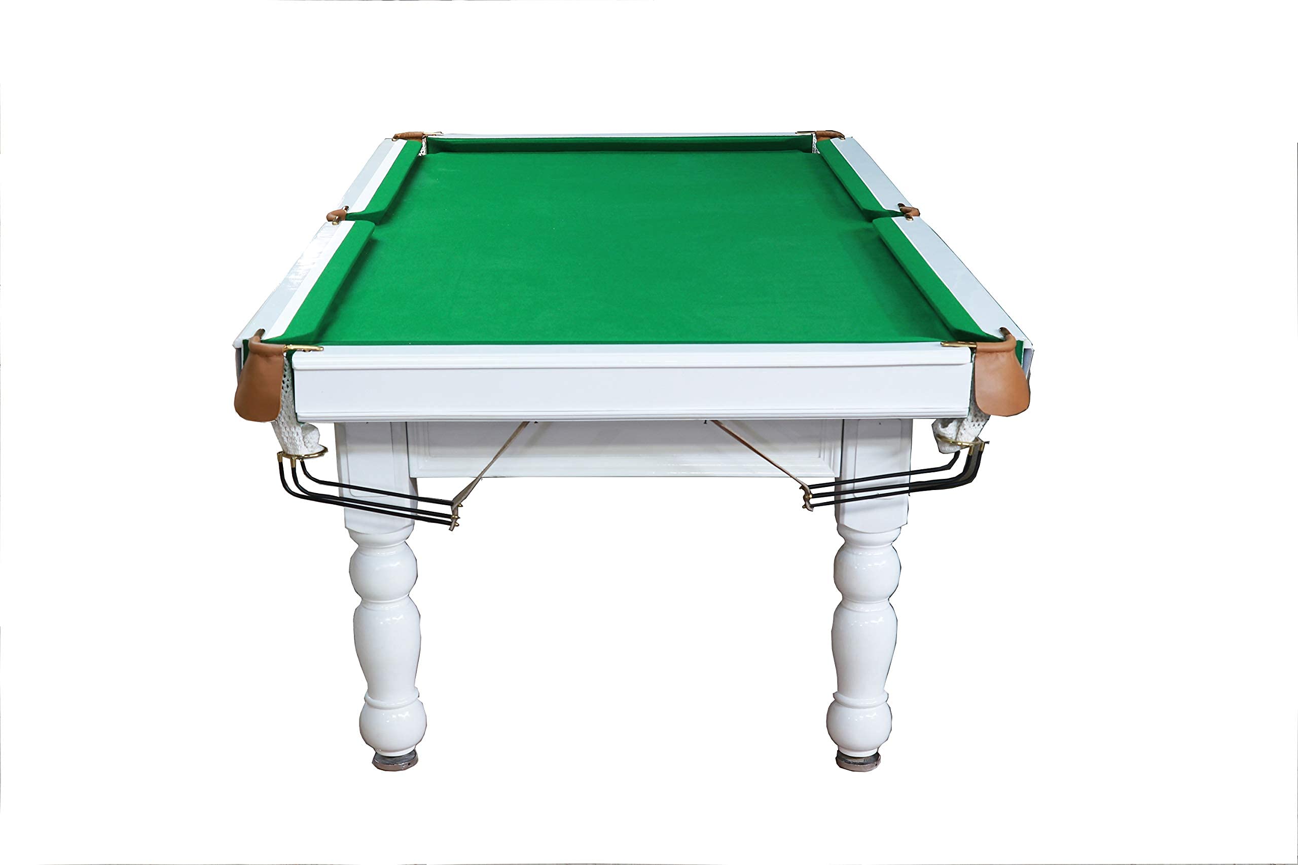 Snow White Billiard Table (Pool Table) 8x4 FT, Top 37 mm with Cover, Ball, cue Sticks with Cue Stand, Triangle & Chalk