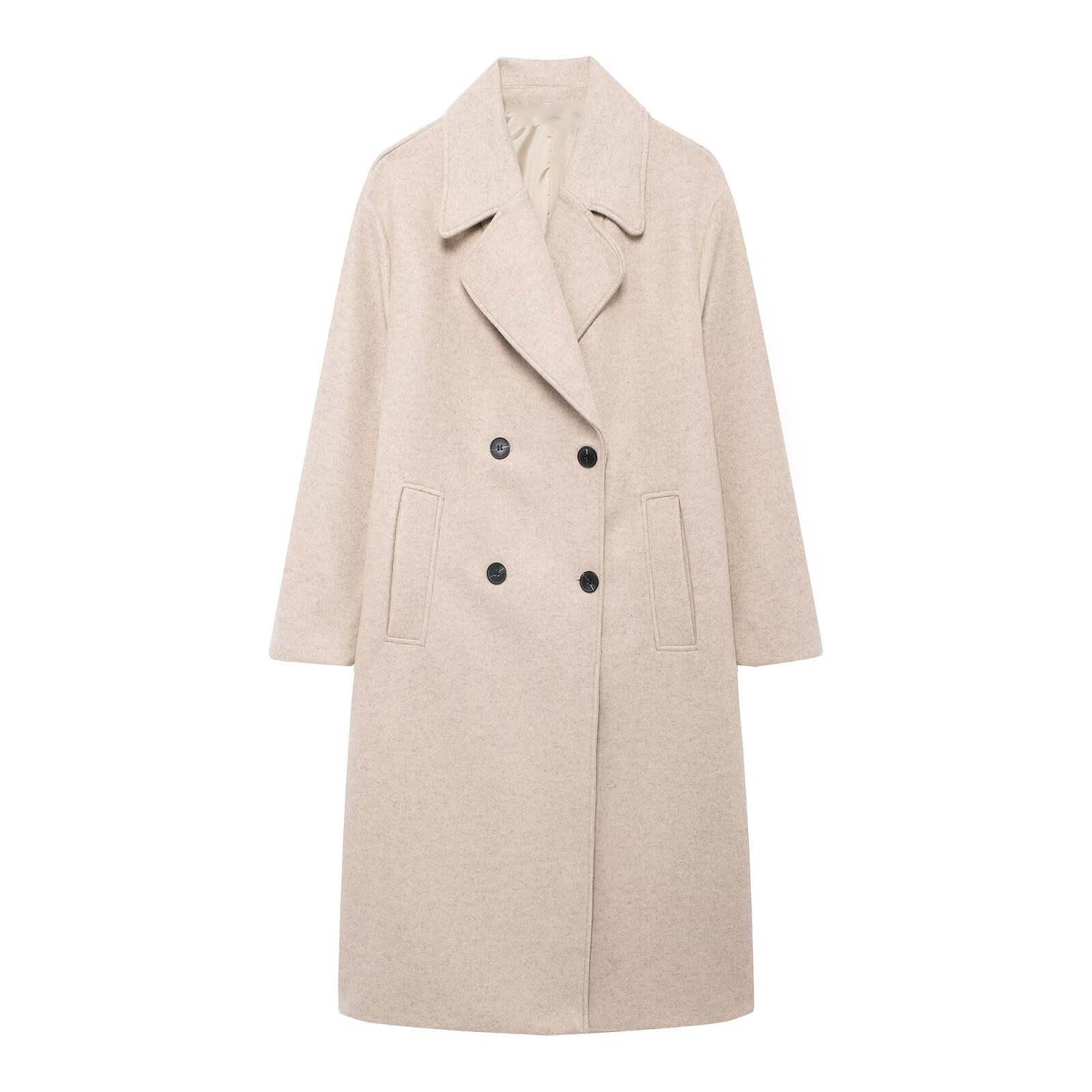 Abrigo Paño Mujer,Chaqueta Mujer Invierno Polar Abrigos de Lana de Invierno Elegante Corte Gular Chaqueta Largo con Cuello de Muesca Moda Clásico Gabardina Parka Termica Tench Coat para Uso Diario