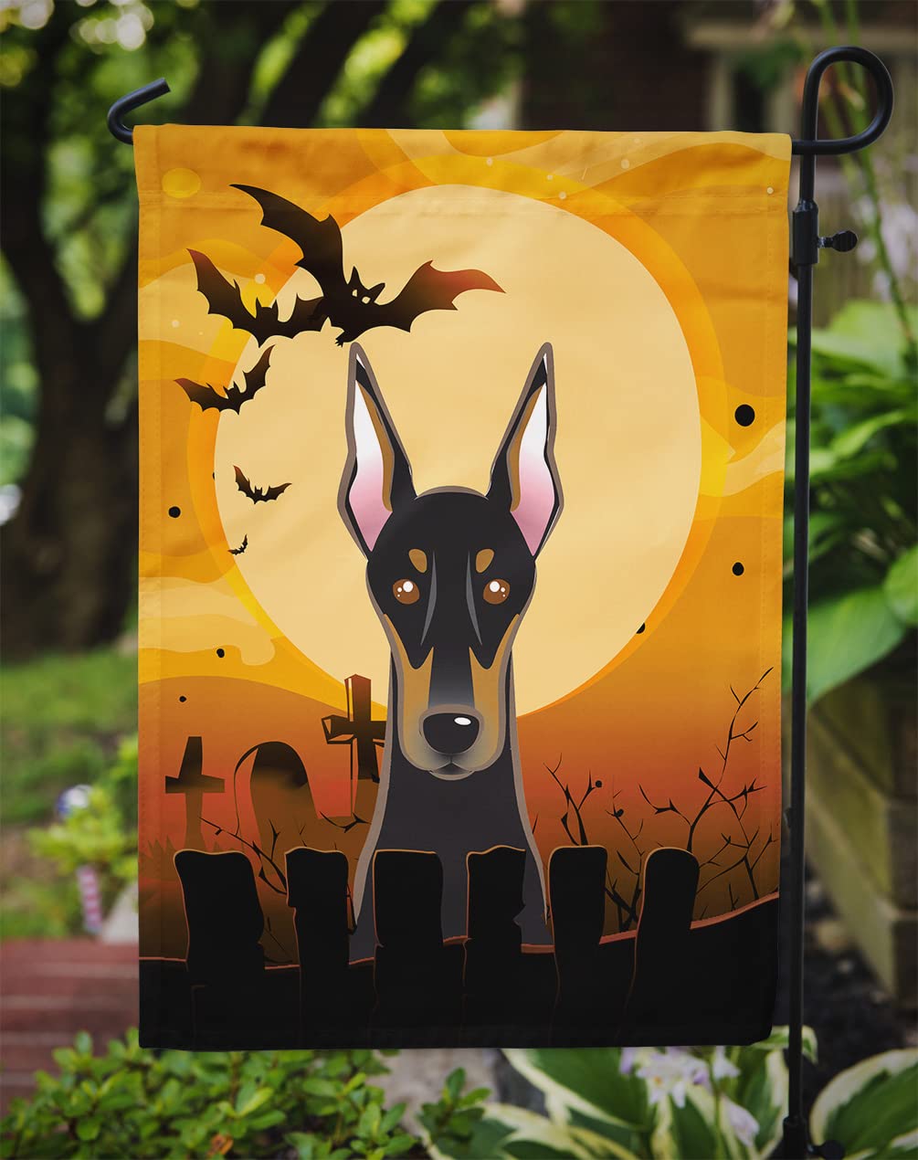 Bandiera Da Giardino Halloween Dalmata - Tesori Dell'Caroline - 100% Poliestere Double Face - Multicolore Piccola