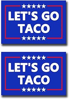 2 Pack Let's Go Taco Lets Go Taco Car Magnet Auto Truck Fridge Magnetic Decal Bumper Magnet