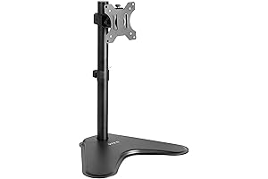 Single LCD Monitor Desk Stand, Easy Assembly and Height Adjustable with 360 Rotation