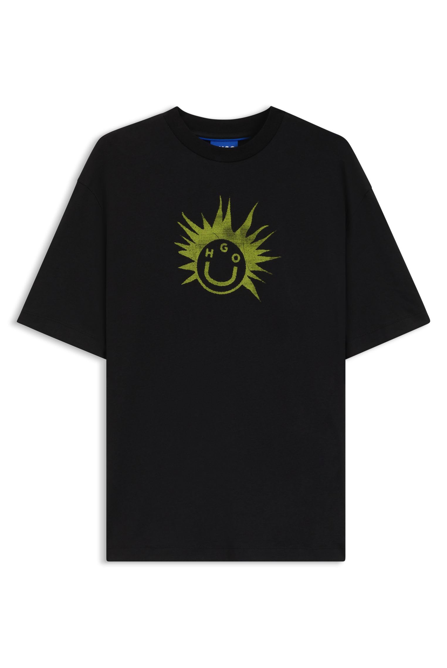 Hugo Men's Black Nugix Cotton-Jersey T-Shirt With Graphic Logo Print