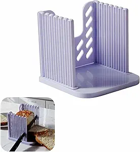 Adjustable Bread Slicer Guide with 4 Thickness Settings and Crumb Tray