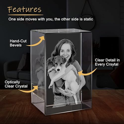 Miniatura 5 de Dr.TOUGH Foto de cristal 3D personalizada con luz, imagen 3D en cristal, imagen grabada con láser 3D, regalo personalizado para mamá, papá, pareja,