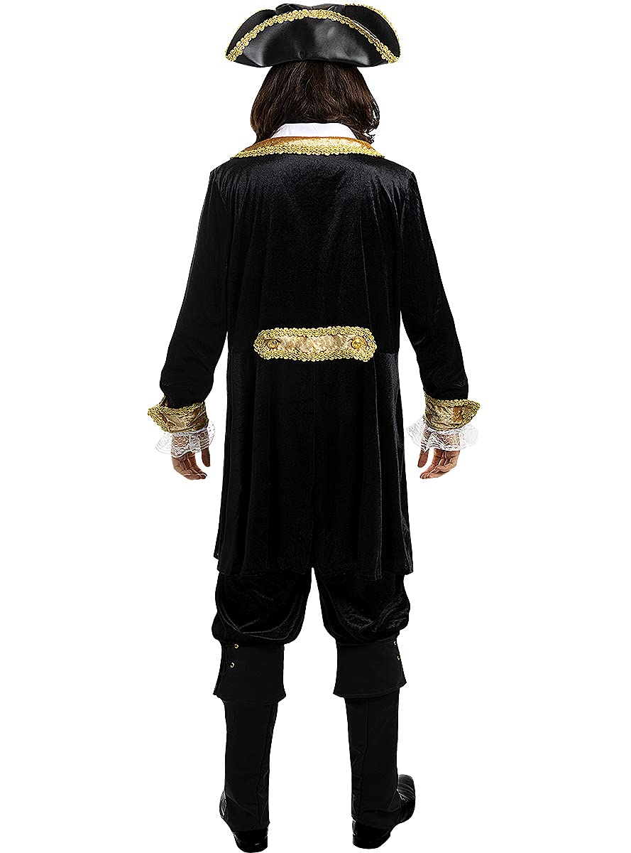 Funidelia | Piraten Kostüm deluxe Kolonial Kollektion für Herren Korsar, Seeräuber - Kostüm für Erwachsene & Verkleidung für Partys, Karneval & Halloween - Schwarz