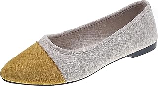 Dinglong Zapatos Mujer Comodos Vestir Zapatos Casuales Puntiagudos con Parte Superior y Ante a Juego de Colores a la para Mujer Zapatos Mujer Comodos Vestir Zapatillas Lona Zapatos Fiesta Mujer