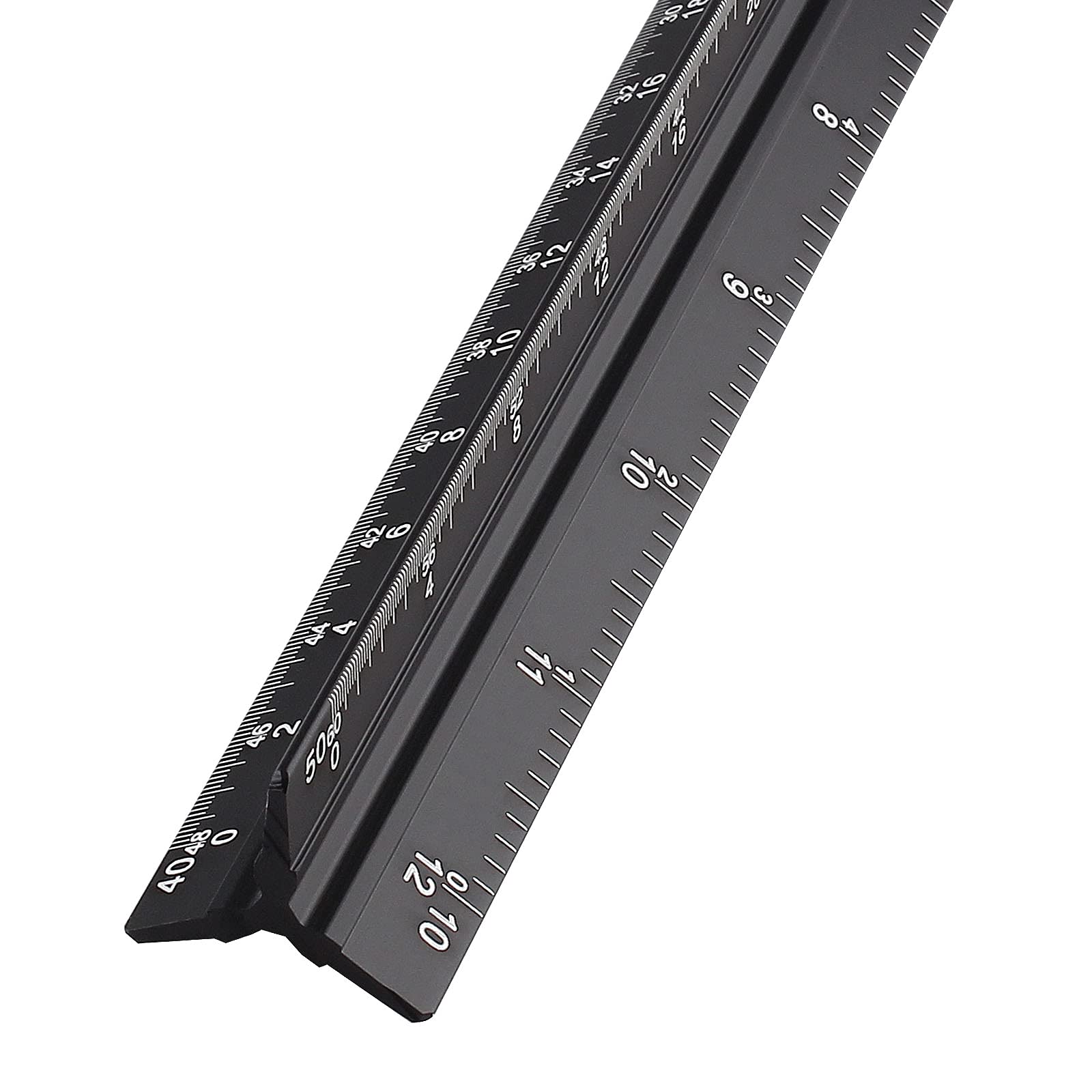 12" Engineer Scale Ruler Architectural Ruler Imperial, Black
