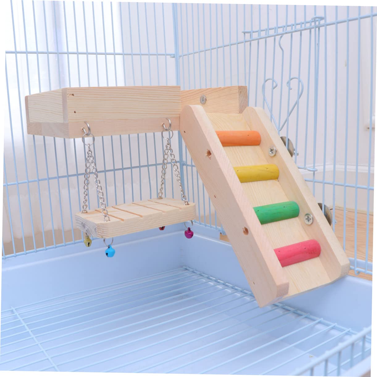 Beaupretty Jouet Échelle pour Animaux, Balançoire à Oiseaux, Matériau Sûr, Grand Format, Jeu D’Escalade pour Hamster et Perroquet, Accessoire Ludique pour Cage D’Oiseaux, Petits Animaux