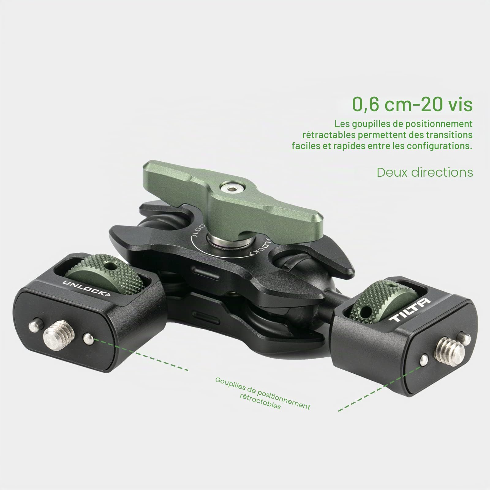 Tilta Mini Bras articulé Bras Magique Support de caméra Ajustable avec vis 1/4"-20 Dual Ball Heads pour caméra, Moniteur, viseur électronique, lumière LED, Microphones, enregistreur TA-MAA