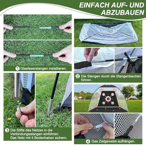 3X2.1M 10x7FT Golf-Übungsnetz mit Matte - Komplettes Schlag- und Chipping-Trainings-Set für den Innen- und Außenbereich, einschließlich Zielmatte und Bälle für Männer, Väter und Golfliebhaber