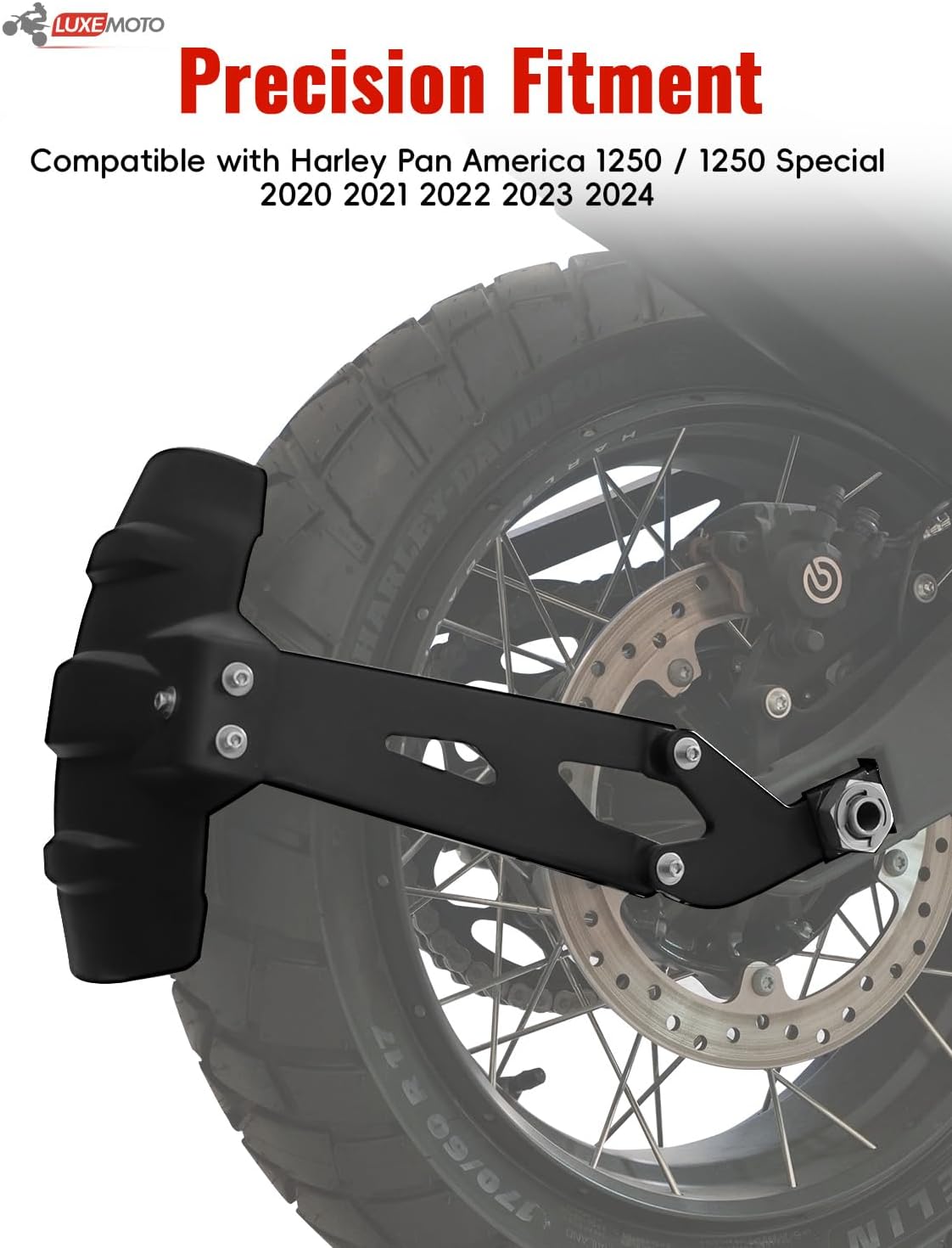Rear Fender Extension Wheel Cover for Pan America 1250, Motorcycle Rear Fender Mudguard Wheel Splash Guard for Harley Pan America 1250/1250 Special 2020-2024 Accessories