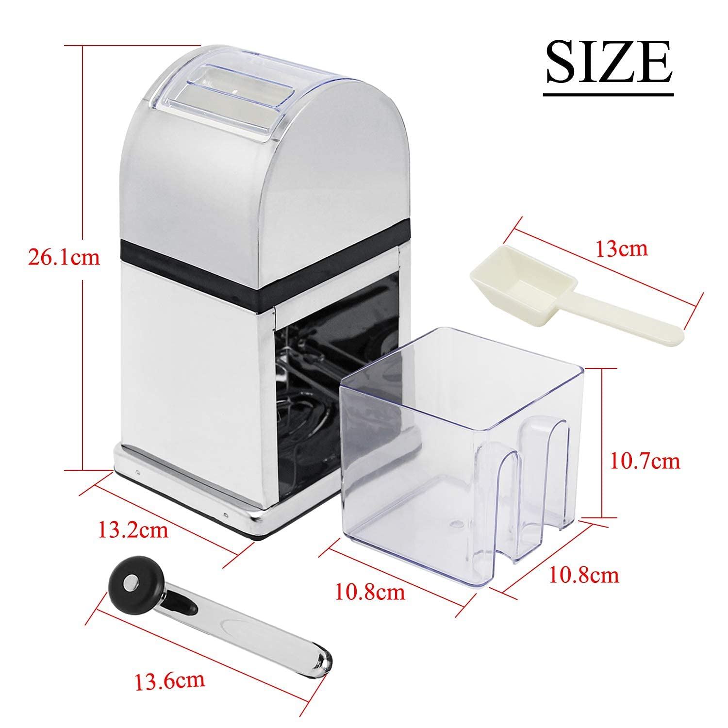 Trituradora de hielo manual Trituradora de hielo de acero inoxidable Picadora de hielo Fabricante de conos de nieve Molinillo de hielo Máquina para romper bloques de hielo Máquina trituradora de hielo