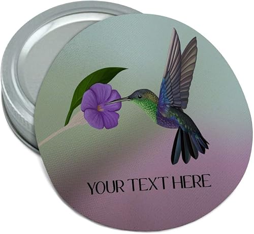 Miniatura 1 de Abridor de tapa antideslizante de goma redonda de colibrí personalizado de 1 línea