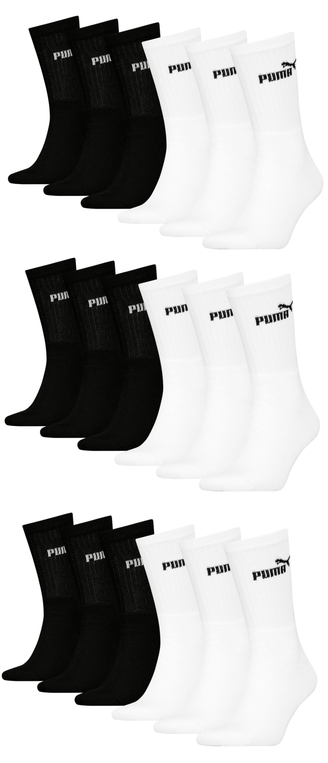 PUMA Unisex Crew Tennissocken Sportsocken Socken für Damen Herren 18 Paar