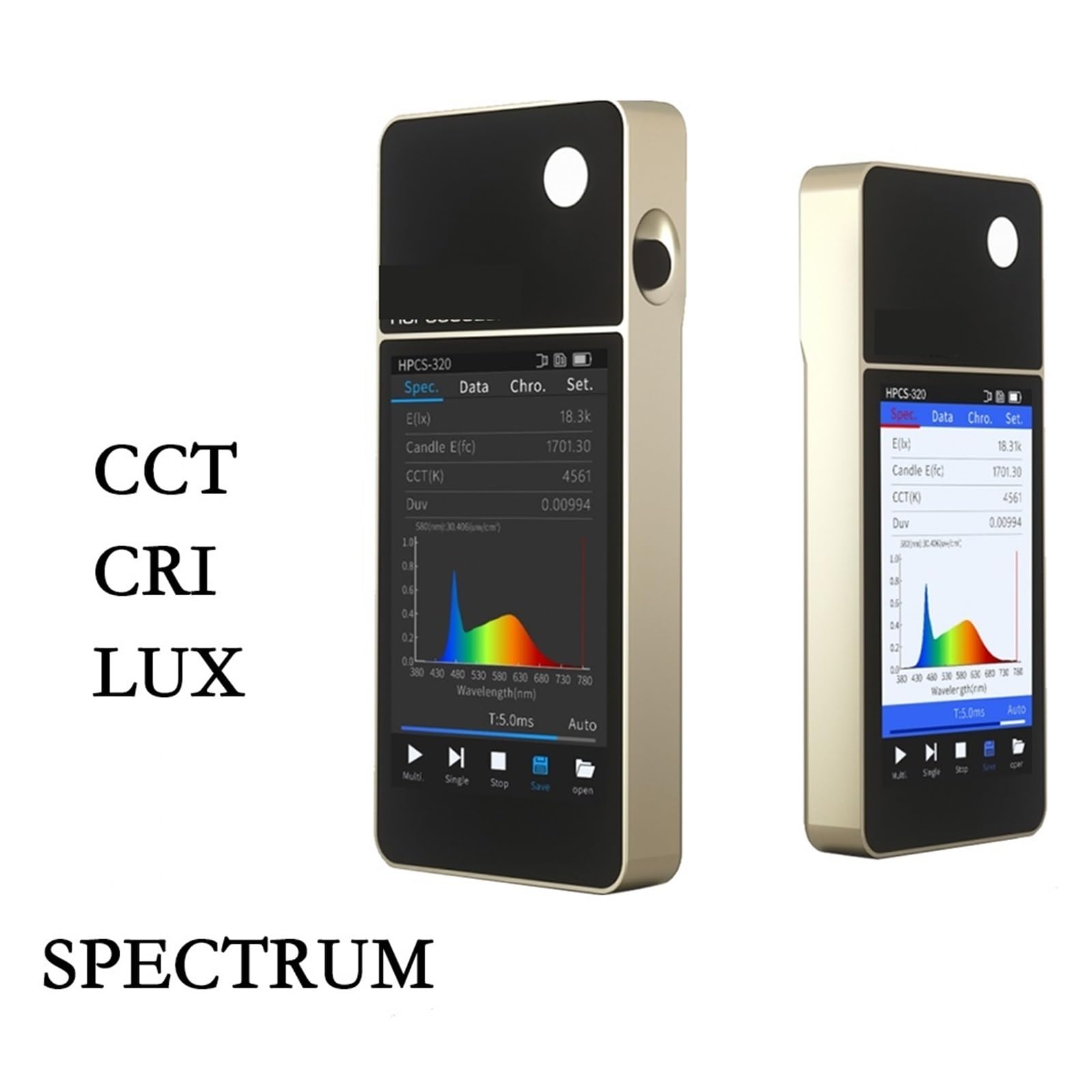 Espectrómetro de luz portátil CCT CRI Meter Lux Test,Detección de Datos