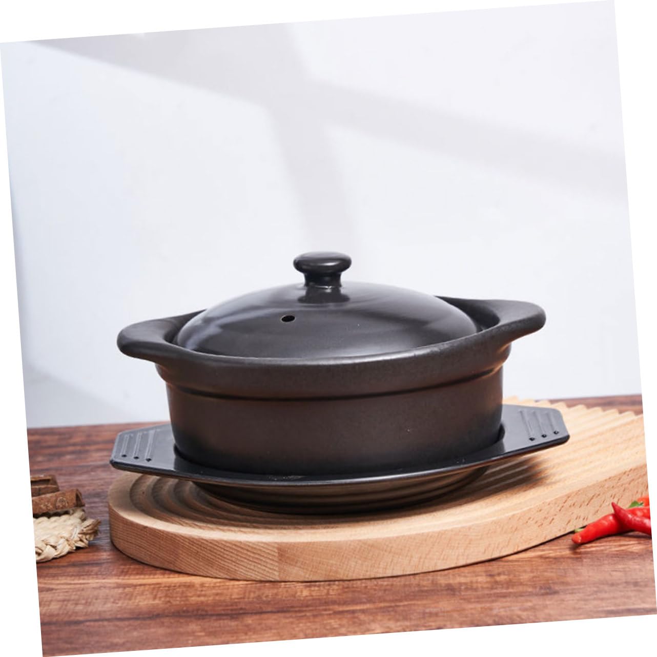 Keramik Schmortopf 1, 26 L Schwarz Hitzebeständig für Küche | Multifunktional, Haushaltsauflauf, 1, 26 L Volumen, Geeignet für Restaurant Kochtopf