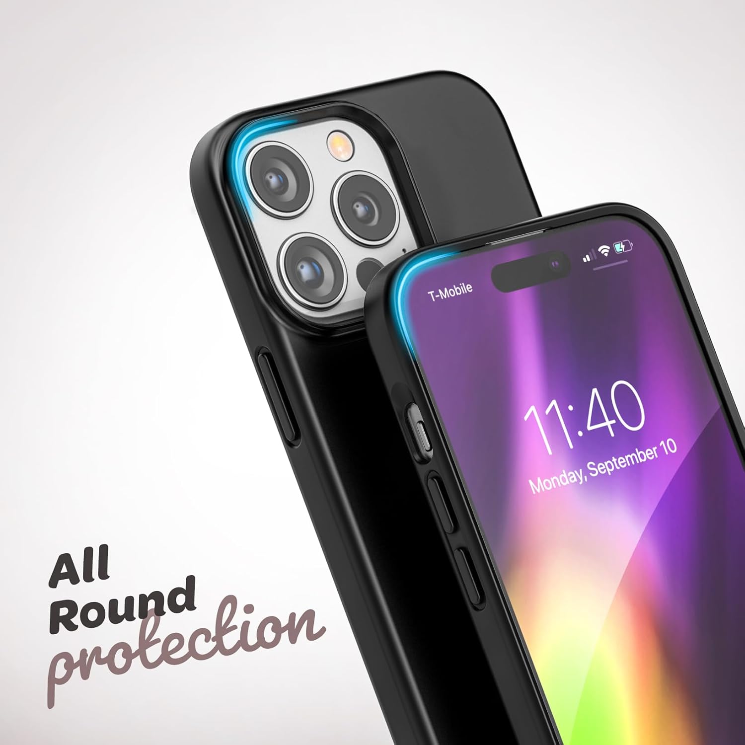 ENCASED Finger Loop Case, Designed for iPhone 15 Pro (2023) Hand Strap Grip Cover with Soft-Touch Silicone Phone Holder (Black) - Image 8