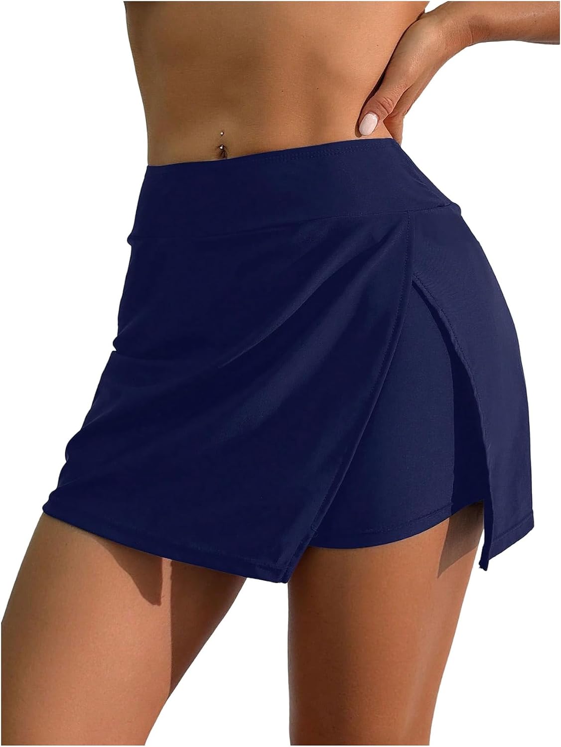 SOLY HUX Women's Board Shorts Split Mini Swim Shorts Beachwear Swimsuit Bottom Skort