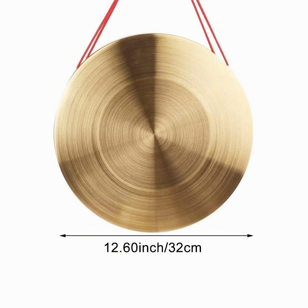 Cymbales en Laiton De Chapelle De 32cm, Gong À Main, Instrument De Percussion Traditionnel Portable Tam Gong pour Orchestre, Église, Opéra