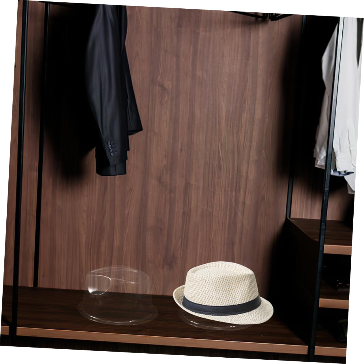 LABRIMP Soporte Para Sombrero Vaquero Rígido Pvc, Tamaño 57 Cm, Color Transparente, Resistente y Ligero, Expositor Para Sombreros De Casa y Viaje, Pack De 10 Unidades