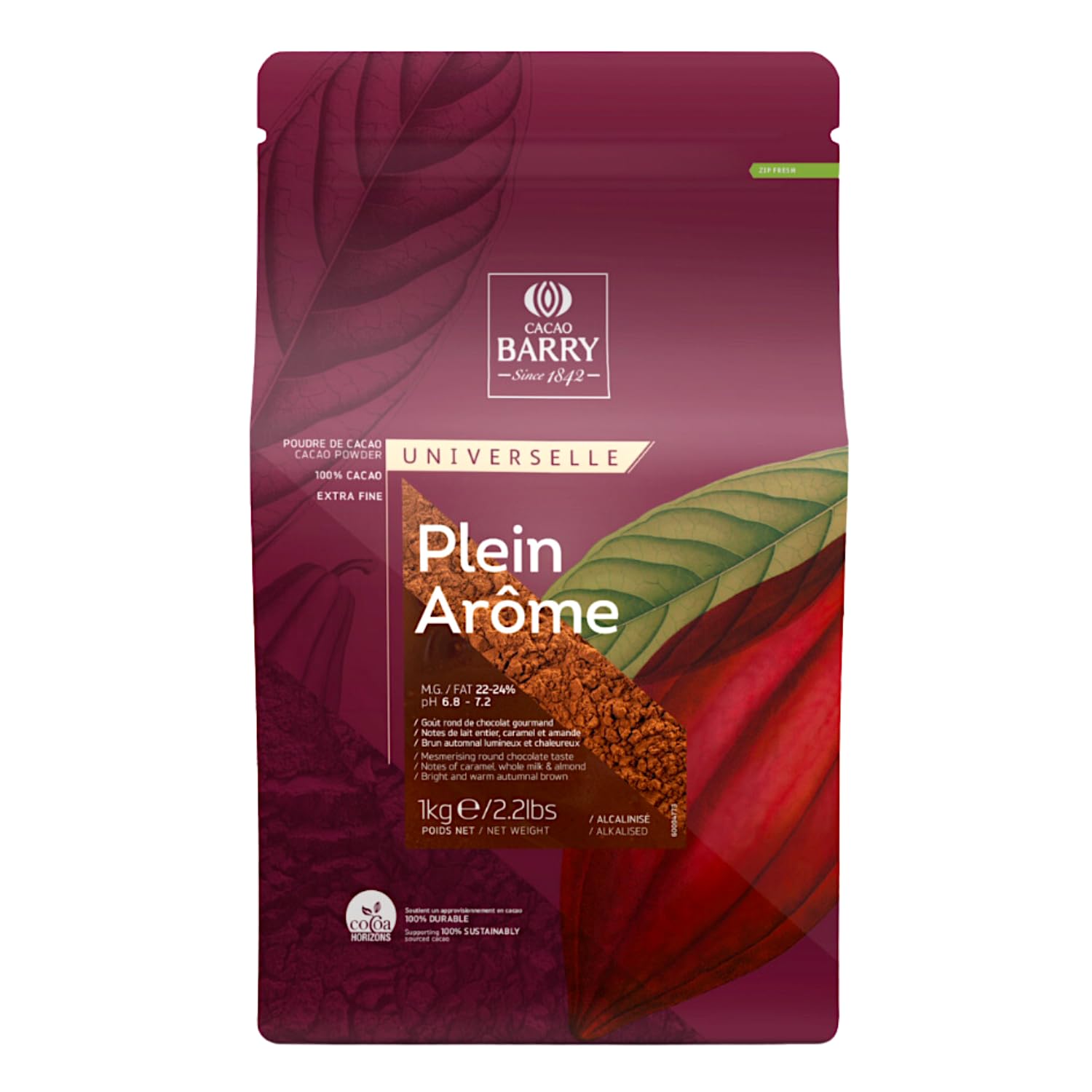 CACAO EN POLVO (100%) CACAO BARRY - "PLEIN AROME" 1 KG