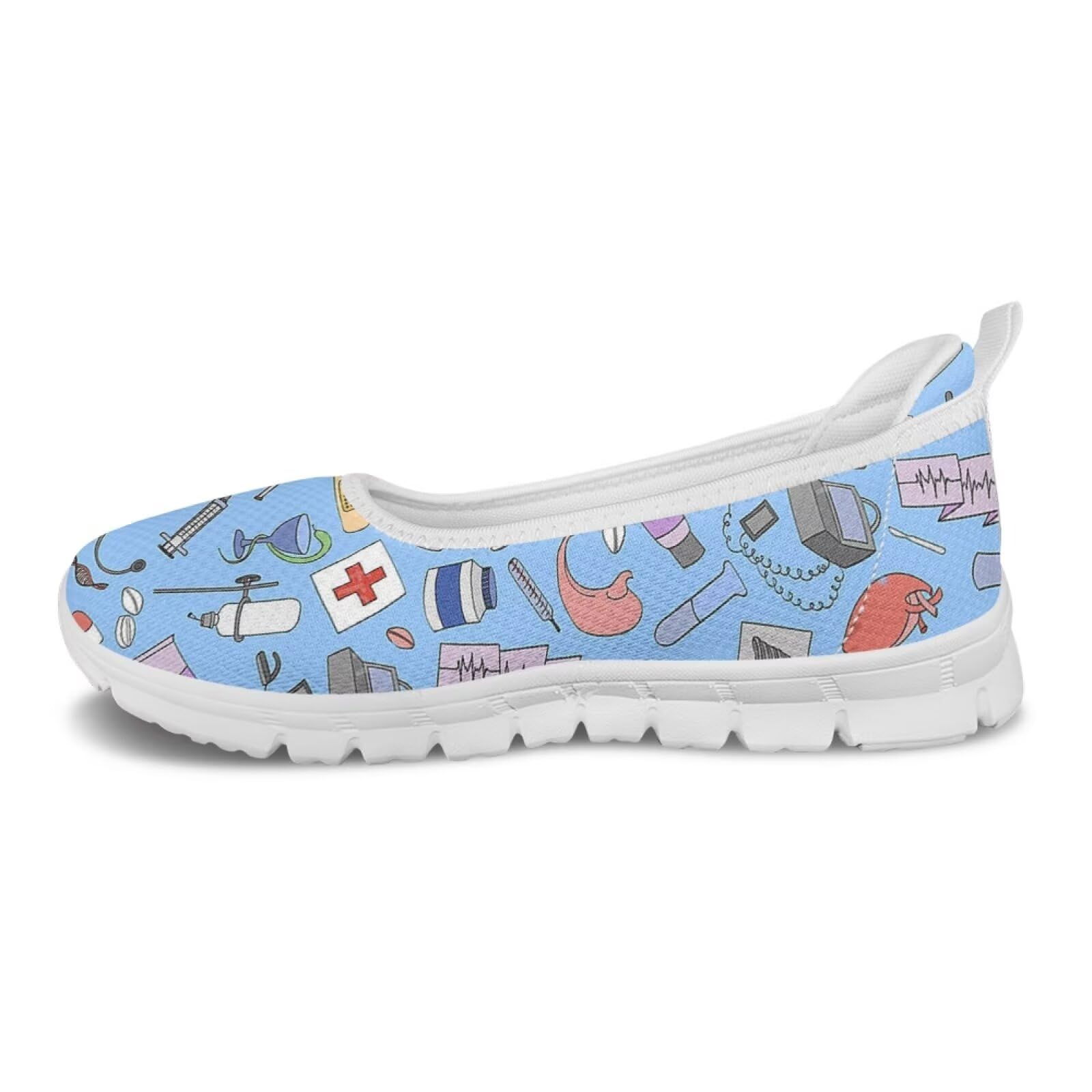 chaqlin Damskie buty do biegania, płaskie buty na bose stopy, lekkie damskie wsuwane buty do chodzenia, buty pielęgniarskie