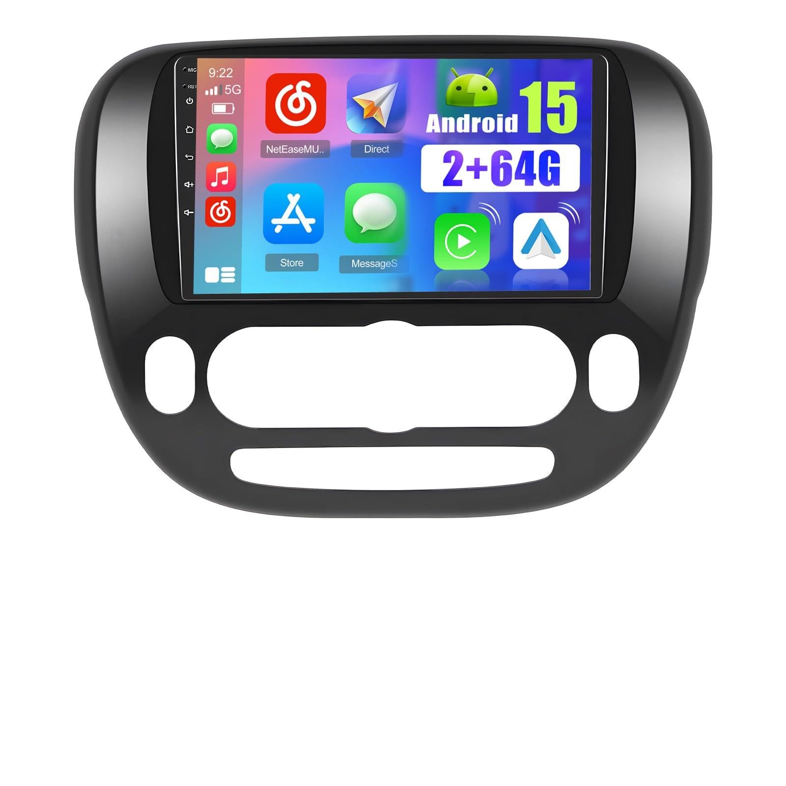 Hikity Android 15 Car Stereo for Kia Soul 2014-2017 Manual AC