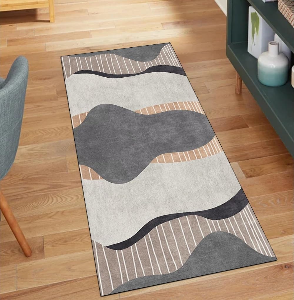 Alfombra para pasillo y dormitorio de estilo moderno lavable en lavadora de 120 cm