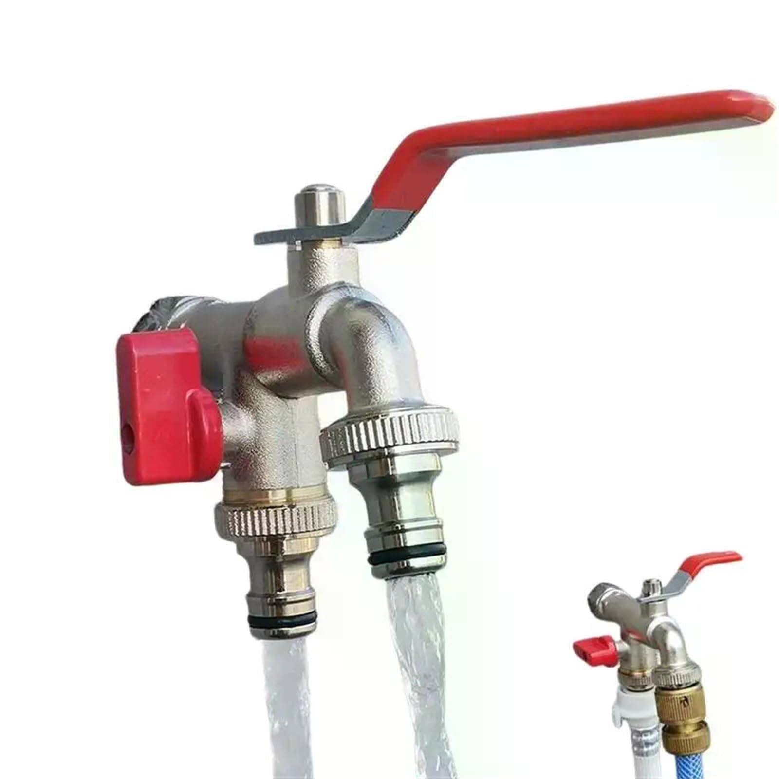 Adattatore for Serbatoio IBC Connettore for Tubo da Giardino da 1/2 3/4 Pollici 2 uscite(Blu)