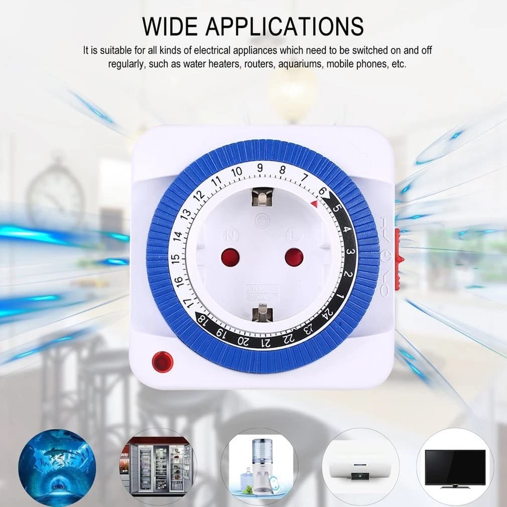 El Socket del Interruptor del Temporizador se Enciende automáticamente los aparatos eléctricos de 24 Horas del Controlador de Tiempo de Socket de complemento mecánico