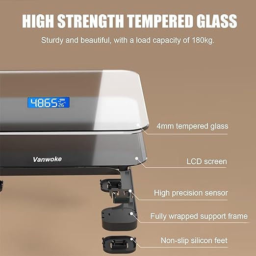Báscula Corporal Digital Smart Scale Vanwoke Negro 400 lb miniatura 6