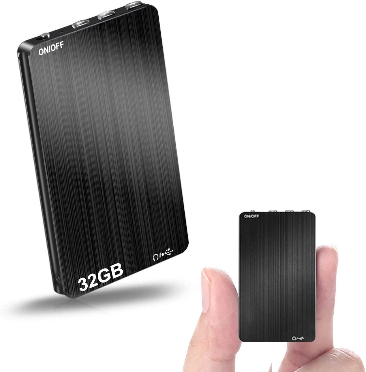 AINNOER32GB Active Audio Recorder, Digital Audio Recorder with 70 Hours of Recording Time, Thinnest Voice Recorder with Replay and 365 Day Standby Battery for Lectures and Meetings (M2-8GB)