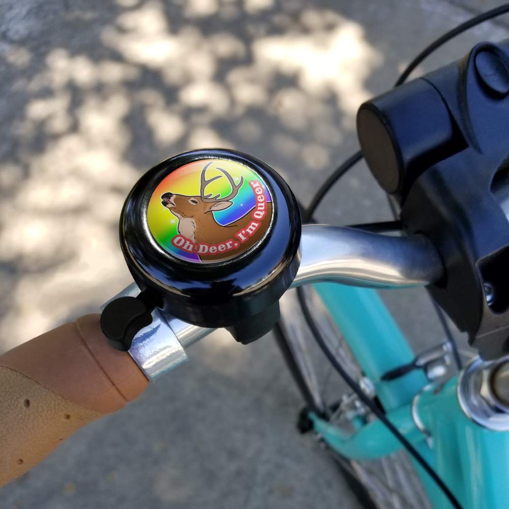 GRAPHICS & MORE Oh Deer I'm Queer Rainbow Pride Gay Lesbian Funny Bicycle Handlebar Bike Bell