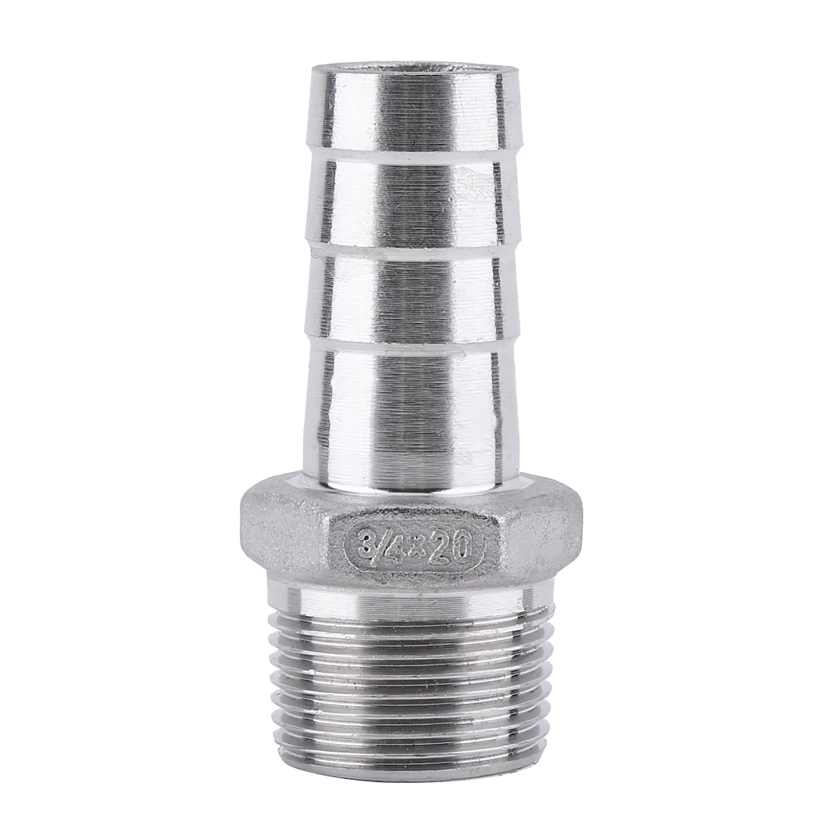 YYntlort Stainless Steel SS304 Male Thread Pipe Fitting Hose Tail Connector BSP Quick Joint Plumbing Engineering (3/4''*20mm)